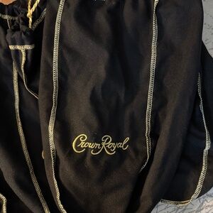 Lot of 6 Crown Royal Black Bags Large